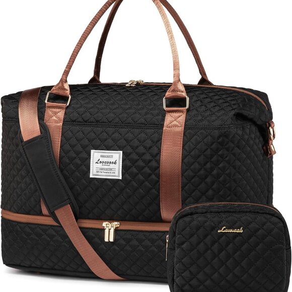 Travel Duffle Bag,Weekender Bags for Women with Shoe Compartment